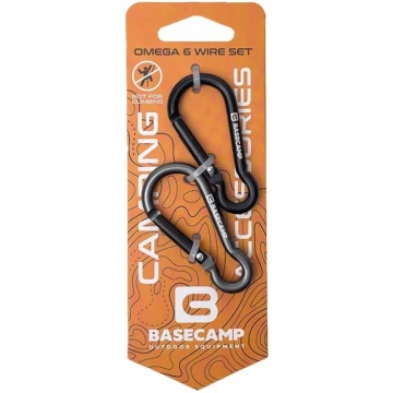 Набір карабінів Base Camp Omega 6 Straight Set Black/Grey чорний/сірий