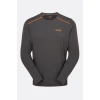 Футболка Rab Force LS Tee Graphene чорна/оранжева чоловіча