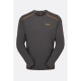 Футболка Rab Force LS Tee Graphene чорна/оранжева чоловіча