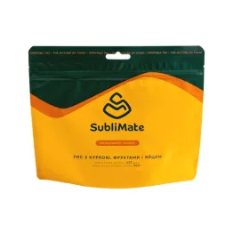 Сублімовані продукти SubliMate рис з куркою, фруктами і яйцем