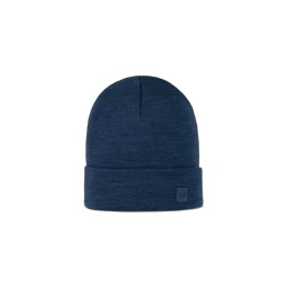 Шапка Buff Merino Heavyweight Beaney Solid Night Blue темно-синій