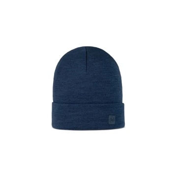 Шапка Buff Merino Heavyweight Beaney Solid Night Blue темно-синій Шапка Buff Merino Heavyweight Beaney Solid Night Blue темно-синій