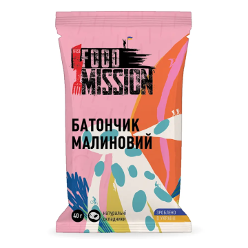Батончик Food Mission Малиновий з горіхами кеш'ю