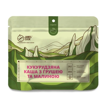 Сушені продукти James Cook Кукурудзяна каша з грушею та малиною