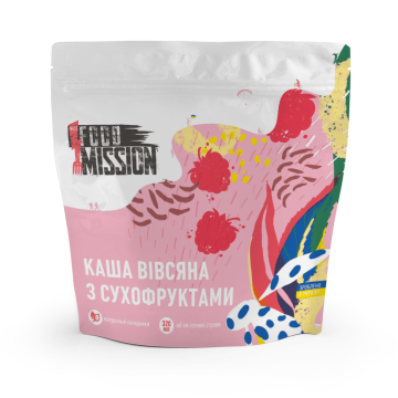Сушені продукти Food Mission Каша вівсяна з сухофруктами Сушені продукти Food Mission Каша вівсяна з сухофруктами