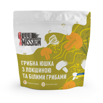 Сушені продукти Food Mission Грибна юшка з локшиною та білими грибами Сушені продукти Food Mission Грибна юшка з локшиною та білими грибами