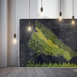 Скретч-карта Pinzel Українські Карпати  чорна