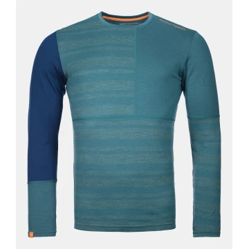 Термофутболка Ortovox 185 Rock-n-Wool Long Sleeve Mns чоловіча pacific green бірюзова