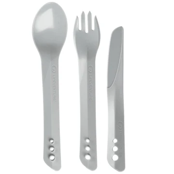 Набір приборів для їжі Lifeventure Ellipse Cutlery light grey світло-сірий