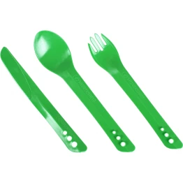 Набір приборів для їжі Lifeventure Ellipse Cutlery green зелений