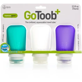 Набір силіконових пляшечок Humangear GoToob+ 3-Pack Medium біла/фіолетова/бірюзова