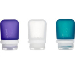 Набір силіконових пляшечок Humangear GoToob+ 3-Pack Small clear/purple/teal прозора/фіолетова/бірюзова