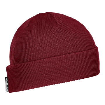 Шапка Ortovox Nicholson Rib Beanie dark blood червона