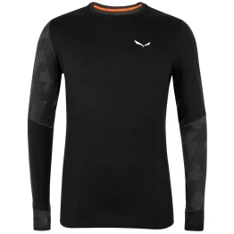 Термофутболка Salewa Cristallo L/S Mns чоловіча чорна
