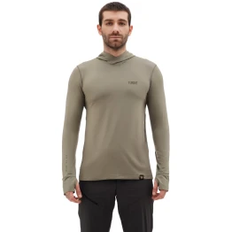 Термофутболка Turbat Hike Lite LS Hood Mns чоловіча tea olive оливкова