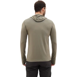 Термофутболка Turbat Hike Lite LS Hood Mns чоловіча tea olive оливкова