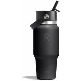 Термопляшка Hydro Flask 700 ml Wide Flex Straw Travel Bottle black чорна