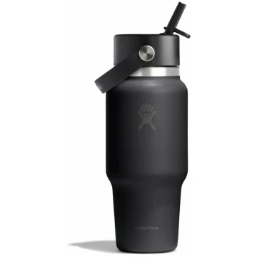 Термопляшка Hydro Flask 700 ml Wide Flex Straw Travel Bottle black чорна