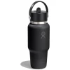 Термопляшка Hydro Flask 700 ml Wide Flex Straw Travel Bottle black чорна