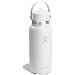 Термопляшка Hydro Flask 950 ml Wide Flex Straw Cap white біла