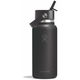Термопляшка Hydro Flask 950 ml Wide Flex Straw Cap black чорна