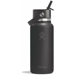 Термопляшка Hydro Flask 950 ml Wide Flex Straw Cap black чорна
