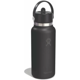 Термопляшка Hydro Flask 950 ml Wide Flex Straw Cap black чорна