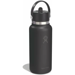 Термопляшка Hydro Flask 950 ml Wide Flex Straw Cap black чорна