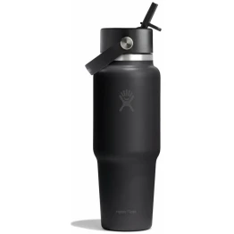 Термопляшка Hydro Flask 950 ml Wide Flex Straw Travel Bottle black чорна