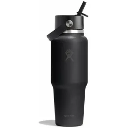 Термопляшка Hydro Flask 950 ml Wide Flex Straw Travel Bottle black чорна