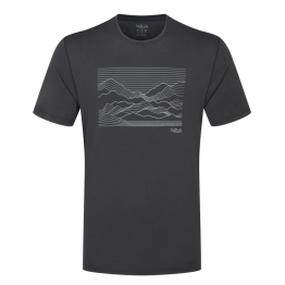 Футболка Rab Mantle Outline Tee Ebony чорна чоловіча 