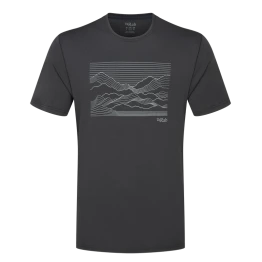 Футболка Rab Mantle Outline Tee Ebony чорна чоловіча 