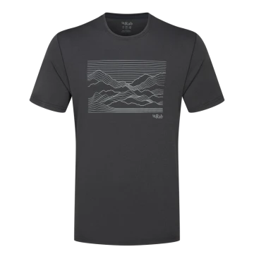 Футболка Rab Mantle Outline Tee Ebony чорна чоловіча 