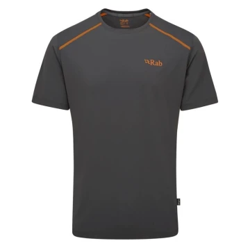Футболка Rab Force Tee Graphene чорна/оранжева чоловіча