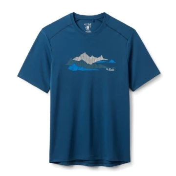 Футболка Rab Force Graphic Tee чоловіча Tempest Blue синя