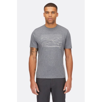 Футболка Rab Mantle Outline Tee для чоловіків Beluga сіра чоловіча 