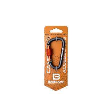 Карабін алюмінієвий сервісний Base Camp Delta 8 Screw Set Grey сірий