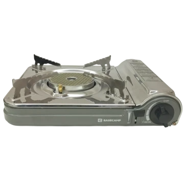 Портативна газова плитка BaseCamp Camping Stove Mini Ceramic сіра