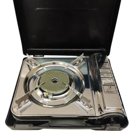 Портативна газова плитка BaseCamp Camping Stove Mini Ceramic сіра